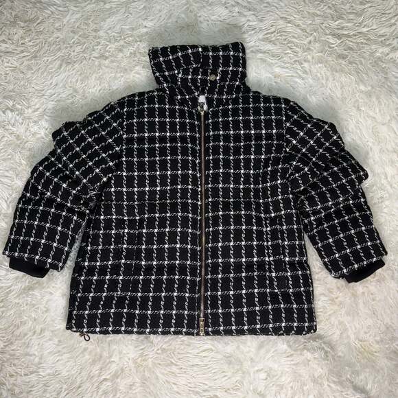Jason Wu Black Tweed Quilted Puffer Jacket Women’s M NWT MSRP $395 - Picture 1 of 11